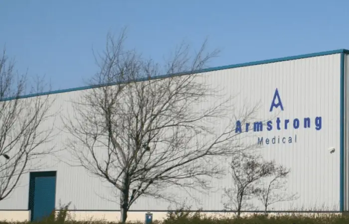 Image of the outside of the Armstrong Medical factory